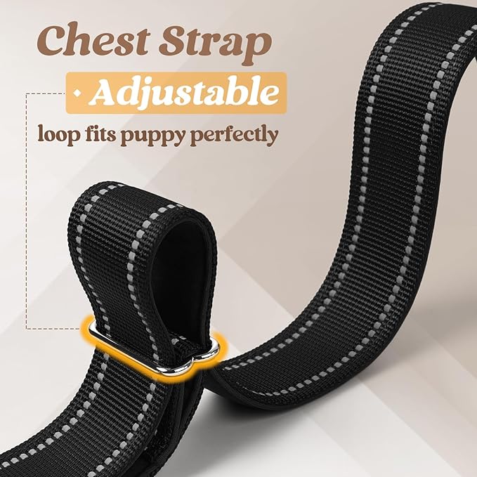 rabbitgoo Dog Harness No Pull, Quick Fit for Medium Sized Dog with Soft Padded Handle, Chest Adjustable Reflective Pet Vest, No Choke Escape Proof for Walking Training, Blue M