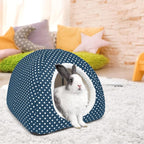 Rabbit Hideout Large Bunny Bed Washable Rabbit House and Hideout Fleece Guinea Pig Hiding Hut for Indoor Bunnies Small Animal Hideaway