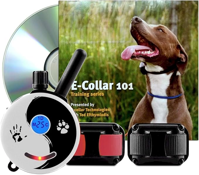 Educator 1/2 Mile Remote Dog Training System Plus E-Collar 101 Training DVD, Safe Humane Stimulation, Pavlovian Tone, Waterproof, Odorproof Biothane Collar, Night Light, Rechargeable, 2 Dog, Zen