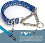 Reflective Martingale Dog Collar - Cartoon Pattern Adjustable No-Pull Training Collar with Safe Choke Chain Design for Medium, Large & XL Dogs(Cartoon L)
