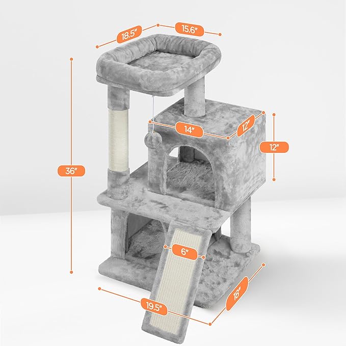 Topeakmart 36in Cat Tree Kittens House Condos for Cat Activity Center Play House