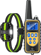 Electric Dog Training Collar with Remote 1640FT, E-Shock, Safe Training Modes, Rechargeable IP67 Waterproof Collars for 1 Dog (Green)