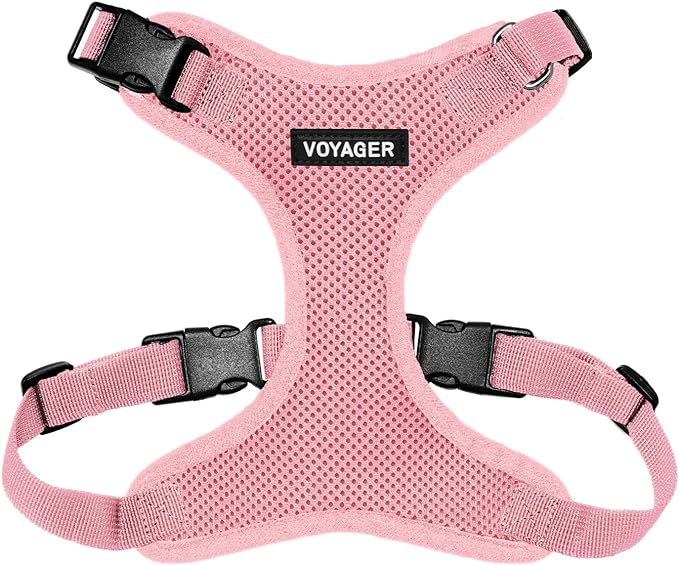 Voyager Step-in Pet Harness - All Weather Mesh, Adjustable Step in Harness for Cats and Dogs by Best Pet Supplies - Pink, L