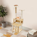 Cat Tree,Alopet Cat Tower with Clear Space Capsules and Multi-Tier Platforms,Cat Tree for Indoor Cats with A Load Capacity 22.05 Lbs for 3-4 Smaller Cats (19.7 * 19.7 * 57.9in)