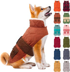 KYEESE Dog Coat Thick Cat Clothes with Pocket Warm Pet Winter Puffer Coat with Leash Hole Soft Pet Sweater for Cold Weather Waterproof Dogs Jacket with Fleece Lined Windproof Dog Coats for Small Dogs