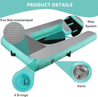 Inflatable Dog Water Ramp, High Stability Floating Ladder, Inflatable Non-Slip Steps, Mint Green Raft- Portable and Durable for Pools, Lakes, Docks and Boats（Up to 230lbs）