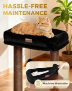 Modern Cat Tree for Indoor Cats, Nordic Loft Style, Wooden Cat Tower with Sisal Scratching Posts, Soft Padded Beds & Cozy Condos, Floor-Mounted for Kittens & Adult Cats