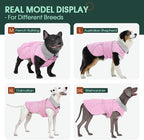 Kuoser Dog Winter Coat Waterproof Dog Snow Jacket, Warm Fleece Lined Pet Turtleneck Snowsuit Puppy Cold Weather Coats with Harness Hole, Adjustable Winter Vest for Medium Large Dogs, Pink, L