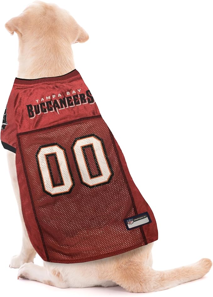 Pets First NFL Tampa Bay Buccaneers Dog Jersey, Size Medium, Football Shirt Costume for Pet, Dog Sports T-Shirt, NFL Team Clothing for Cats, Licensed Pet Apparel Available in 7 Sizes and 32 Teams