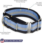 If It Barks - 1.5" Martingale Collar for Dogs - Adjustable - Nylon - Strong and Comfy - Ideal for Training - Made in USA - Large, Black Ice