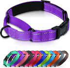 Martingale Collar for Dogs with Quick Release Buckle, Reflective Soft Padded & Escape Proof, Adjustable Nylon Dog Collars for Training & Daily Walking (Purple,M)