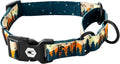 Wolfgang Heavy Duty Martingale Dog Collar with Quick Release Nylon Buckle for Walking & Training, Overland Print, Large
