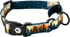 Wolfgang Heavy Duty Martingale Dog Collar with Quick Release Nylon Buckle for Walking & Training, Overland Print, Large