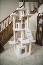 Asian Allure Classic Cat Tree in Ivory, Galaxy Approved, Multi Levels with Ramp, Three Perches, Rope Swing, Two Condos
