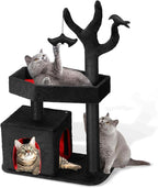 47.2" Heavy Duty Gothic Cat Tree Large Cat Tower Cat Tree for Indoor Cats Spacious Cat Condo Coffin for Large Cats Scratching Posts Hanging Ball Pet Activities Platform Cat Furniture