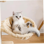 Cat Hammock Bed, 17inch Spoon-Shape Soft Plush Cat Tree Hammock, Plush Covered Cat Bed, Scratch-Proof Cat Tree Replacement Parts for Cats