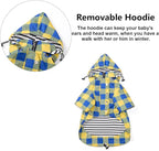 Dog rain Coat Waterproof Raincoat Puppy Jacket with Legs Buttons Zipper Hood Drawstring Fit for Yorkie Terrier Schnauzer Poodle Border Collie Labrador Golden Retriever 8lbs to 80lbs Yellow S