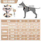 PUPTECK Small Dog Harness and Leash Set, No Pull Adjustable Puppy Cat Harness, Reflective Soft Mesh Pet Vest Small Sized, Beige Plaid, M