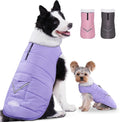 iBuddy Dog Winter Coat for 2X- Large Dogs, Easy on XXL Dog Fleece Jacket Velcro Waterproof Pet Puffer Clothes with Harness Hole Adjustable Reflective Quilted Pet Cold Weather Vest for Girl Female