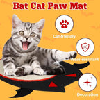 iplusmile Halloween Cat Scratch Mat, Bats Shaped Sisal Scratching Pad, 12" x 12"