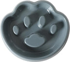Gibson Home Curious Canines 9” Slow Feeder Dog Bowl, Paw Shaped Melamine Anti-Gulp Pet Bowl, Non-Slip, Dishwasher Safe, Blue