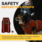 Lelepet Dog Winter Coat Waterproof Dog Jacket with Harness Built in Windproof Reflective Pet Coats for Small Medium Large Dogs, Thermal Fleece Lined Coats for Cold Weather Walking Hiking, Orange, XL
