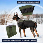 IECOii Extra Warm Dog Coat - Reflective, Adjustable Winter Jacket with Buckle & Fleece Turtleneck for Small to Extra Large Dogs