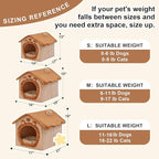 JIUPETY Cute Cat Beds for Indoor Cats, Foldable Cat House with Non-Slip Bottom, S Size Kitten Bed for 0-6 Lb Dogs and 0-8 Lb Cats, Brown