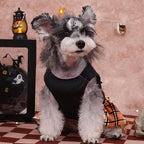 CuteBone Halloween Dog Dresses Velvet Holiday Small Dogs Clothes Onesie Pet Apparel Girl Puppy Skirt with Bow Hair Rope CVA45M-D