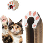 2 Pack Kitty Kurls Cat Scratcher, Magic Organ Cat Toy Scratching Board with Bell Balls, Reversible Corrugated Cardboard for Pet Claw Care