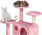 Topeakmart 61in Cat Tree for Indoor Cats, Cat Tower with Scratching Posts Spacious Perch & Platform for Kittens, Pink