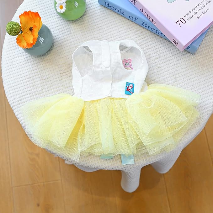 Furbabycare® Elegant Sweet Easter Puppy Dog Blingbling Princess Skirt Pet Dog Lace Cake Camisole Tutu Dress C-Easter Bunny X-Small