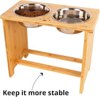 HTB Elevated Dog Bowls,Raised Dog Bowl Stand with 2 Stainless Steel Bowls,Elevated Raised DogBowls for Large Medium Small Sized Dogs