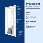 PetSafe Extreme Weather Plastic Pet Door - Energy-Saving Thermal Barrier Pet Flap with Slide-in Door Locking & Secure Flap Cover - Plastic Frame - for Dogs Up to 100 Lb - Large