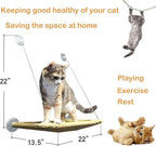 Cat Window Hammock Perch Cat Safety Sunny Bed with Durable Heavy Duty Suction Cups Resting Sunny Window Seat for Indoor Cats Sleeping Space Saving Window Mounted Holds Up to 30lbs (Black)…