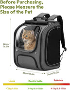 Pecute Cat Backpack Carrier, Large Space Cat Bubble Backpack, Breathable Cat Carrier, Shaded Dog Backpack Carrier, Ergonomic 3D Design for Travel, Hiking, Walk, Suitable for Shopping, Car, Vet, Gray