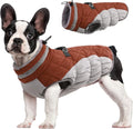 FUAMEY Dog Coat for Medium Dogs,Waterproof Dog Winter Jacket with Harness Built in Puppy Cold Weather Coats Reflective Pet Vest with Zipper Warm Fleece Dogs Snowsuit Windproof Brown M