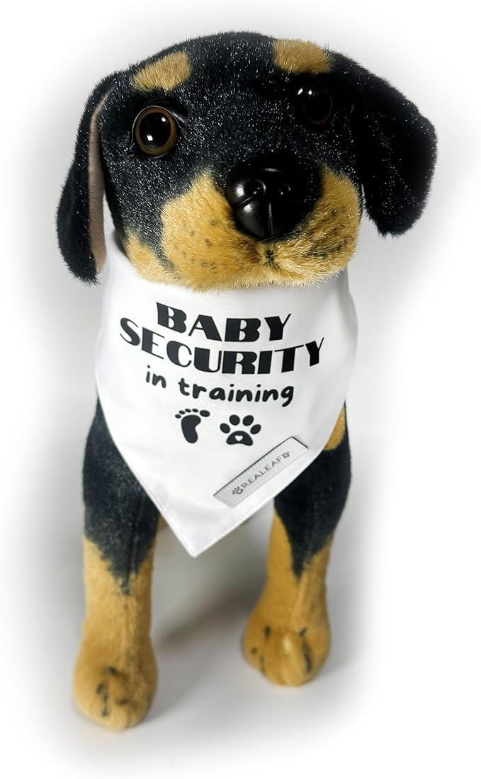 Realeaf Baby Security in Training Dog Bandanas Pet Scarf for Large and XLarge Dogs Pregnancy Announcement Pet Accessories Pregnancy Reveal Ideas (Baby Security in Training, X-Large)
