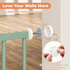 29"-40" Baby Gate for Stairs, Auto Close Stroller Friendly Dog Gate Indoor for Doorways, Pressure Mounted Baby Gate, Easy Walk Through Gate for Children & Pets, Green