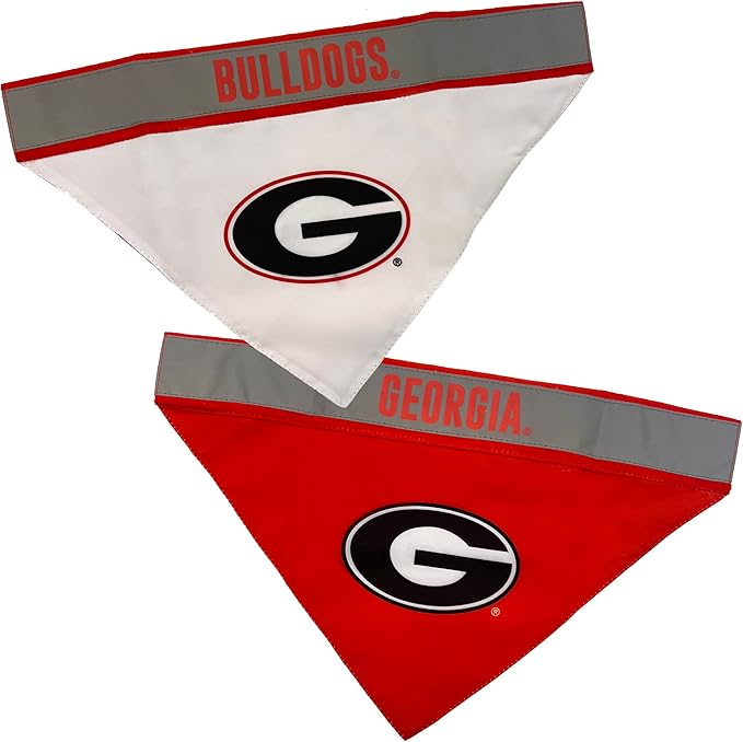 Pets First NCAA Georgia Bulldogs TIE Bandana, Small/Medium. Dog Football Reflective Bandana Scarf Bib for Pet, Cat, or Dog. The Ultimate Game-Day, Party Bandana