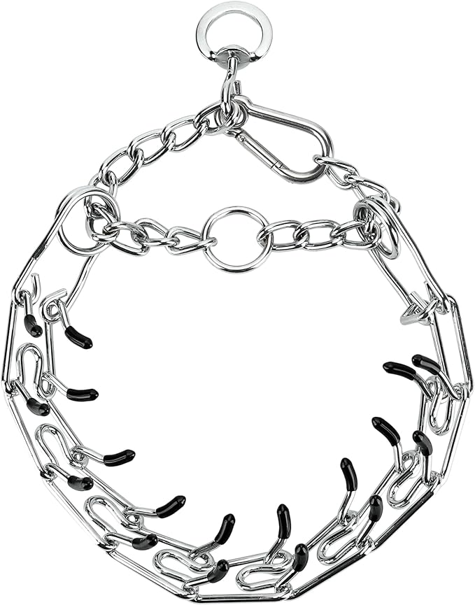 Stainless Steel Dog Training Collar, Quick Release Buckle, Adjustable Collar for Large Medium Small Dogs (Silver, XL Neck Girth 14.5"-21.5")