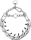 Stainless Steel Dog Training Collar, Quick Release Buckle, Adjustable Collar for Large Medium Small Dogs (Silver, XL Neck Girth 14.5"-21.5")