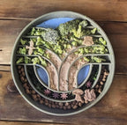 OHMO Slow Feeder Dog Bowls(Tree Life, Camo Green) Enrichment Soft Silicone Food Safe Feeding Bowl Non Slip Suction Cup for All Breed Pet, Cat Slow Down Eating Dishes, Boredom and Anxiety Reducer