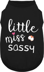 Paiaite Dog Clothes Fashionable Sleeveless Pet Vest: 'Little Miss Sassy' Printed Cotton Dog Shirt, Ideal for Small, Medium, and Large Breeds, Ensuring Comfort and Breathability Black L