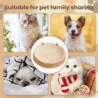 Cat Scratcher Bowl – Woven Kitten Bed | Breathable Hand-Woven Cotton Rope Cat Bed with Kitten Ear Design, Doubles As Scratcher for Play Exercise Enrichment Nail Trimming Paw Care and Safe Furniture