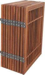 Urnporium Pet Dog Gate Freestanding, Strong Durable Folding Wooden Fence, Portable Acacia Hardwood Safety Barrier for Indoor & Outdoor Use (Brown Pet Gate, 10 Panel 24" Tall)