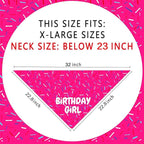 Birthday Girl Dog Bandanas 1 Pack, Pink Dog Scarfs for Puppy, Pet Scarves HBD Bandanas for Small Medium Large Dogs (Birthday Girl, X-Large)