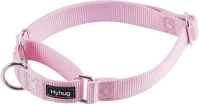 Hyhug Martingale Collar for Dogs Large Pink |Escape - Proof Heavy Duty Nylon Durable No Pull, Ideal for Training & Daily Walks