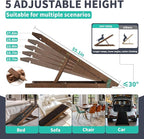 Dog Ramp, 5 Level Adjustable Height Folding Pet Ramp for High Bed, Portable Paw Ramps Large Bed Ramp for Medium & Large Old Dogs & Cats - Natural Wood Furniture Quality