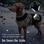 IECOii Dog Coat Winter Waterproof - Black, XLarge - Zip Up Vest, Jacket, Fleece Snow Snowsuit for Large Dogs, Beagle, Cocker Spaniel, Border Collie